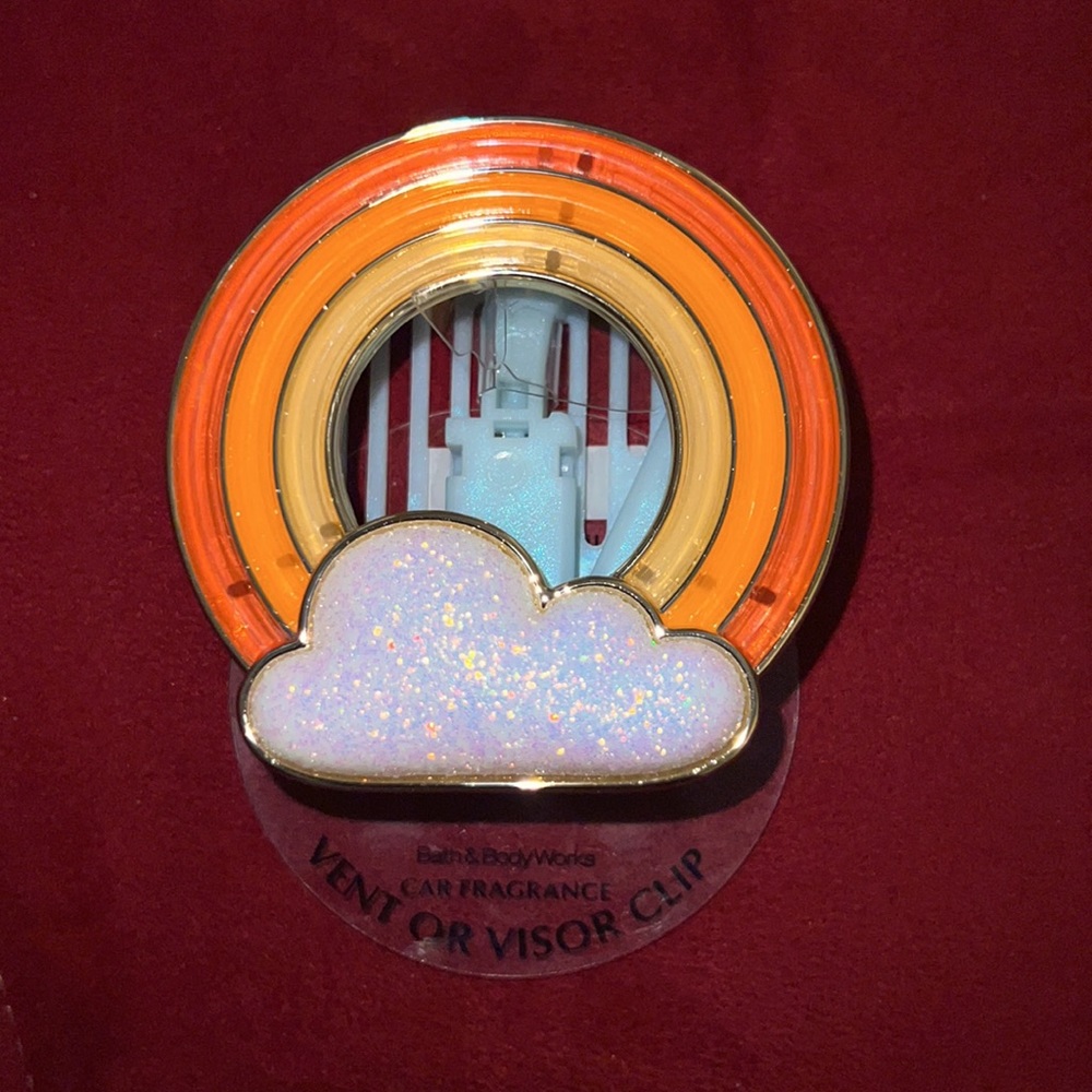 Rainbow Clouds Car Fragrance vent or visor clip  2pk - Picture 2 of 5